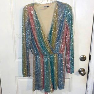 Rainbow Sequin Romper